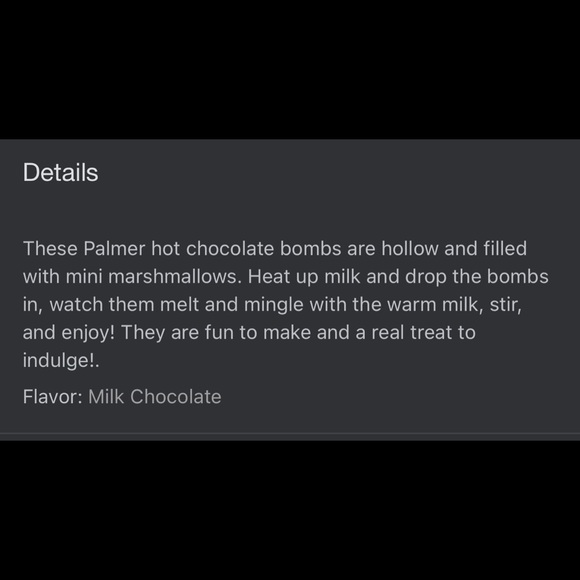 Palmers Hot Chocolate Bomb 💕Perfect for your Favorite hot beverage ~ 1.25 oz - Picture 8 of 10